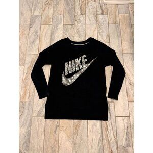Nike women's small black/metallic silver thick sweatshirt MSRP $70